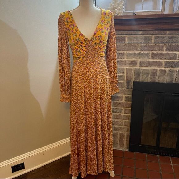FREE PEOPLE - Love Story Maxi In Golden Pollen Combo - Picture 7 of 9